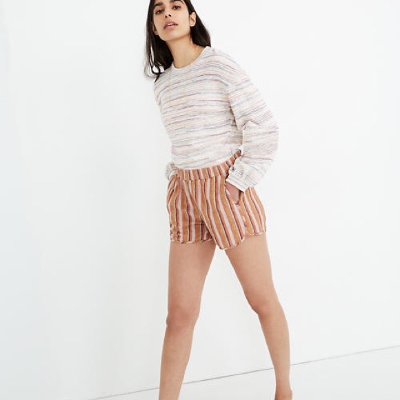 Madewell Pants - Madewell Cotton Linen Shorts: Rainbow Stripe